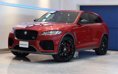 2019年モデル 正規ディーラー車 ジャガー Fペイス SVR パノラマルーフ 黒赤レザー